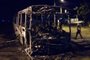  PORTO ALEGRE, RS, BRASIL - 28/01/2019 - Ônibus queimado na Vila dos Sargentos.