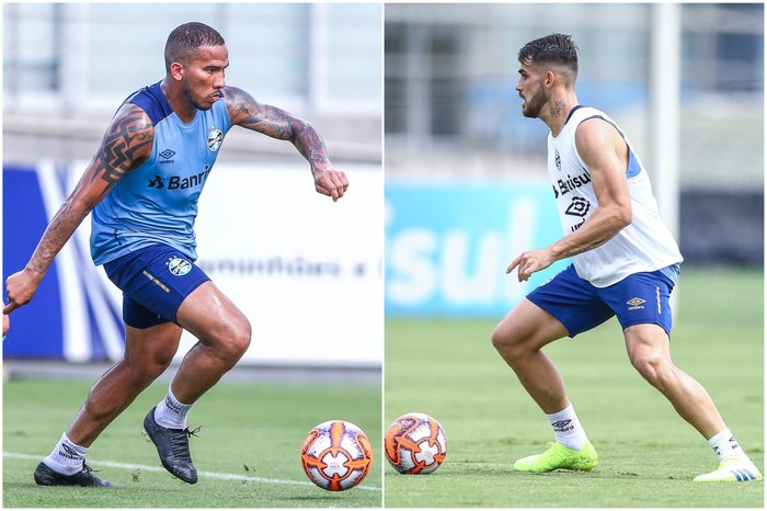 Montagem sobre fotos de Lucas Uebel / Grêmio, Divulgação