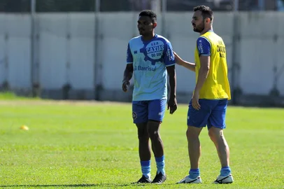  CAXIAS DO SUL, RS, BRASIL 08-02-2019Time do SER Caxias treina antes de enfrentar o VEC pelo Gauchão 2019. (Felipe Nyland/Agência RBS)