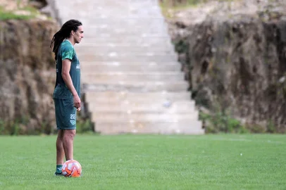  CAXIAS DO SUL, RS, BRASIL, 14/02/2019 - Treino do Juventude no CT. NA FOTO: meio-campista Gustavo Aprile. (Marcelo Casagrande/Agência RBS)