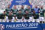 O time da SE Palmeiras, em jogo contra a equipe do SC Corinthians P, durante partida valida pela quinta rodada, do Campeonato Paulista, SÃ©rie A1, na Arena Allianz Parque.