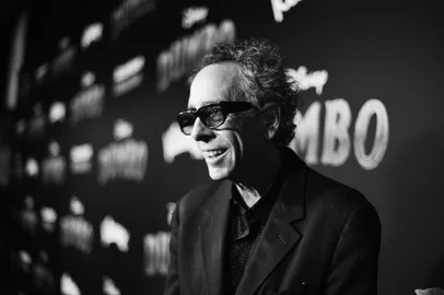 LOS ANGELES, CA - MARCH 11: (EDITORS NOTE: Image has been shot in black and white. No color version available) Director/executive producer Tim Burton attends the World Premiere of Disneys Dumbo at the El Capitan Theatre on March 11, 2019 in Los Angeles, California.   Charley Gallay/Getty Images for Disney/AFP