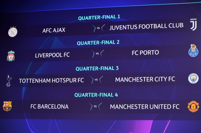 Quartas de final da Champions League: Uefa definiu os confrontos