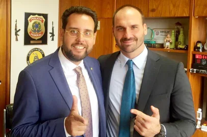 Deputado estadual Ruy Irigaray (PSL) com o deputado federal Eduardo Bolsonaro (PSL)
