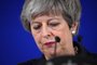  British Prime Minister Theresa May holds a press conference on March 22, 2019, at the end of the first day of an EU summit focused on Brexit, in Brussels. - European Union leaders meet in Brussels on March 21 and 22, for the last EU summit before Britains scheduled exit of the union. (Photo by EMMANUEL DUNAND / AFP)Editoria: POLLocal: BrusselsIndexador: EMMANUEL DUNANDSecao: diplomacyFonte: AFPFotógrafo: STF