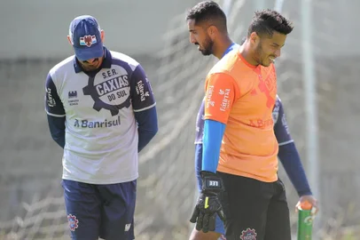  CAXIAS DO SUL, RS, BRASIL 22/03/2019Time do SER Caxias treino no CT do clube antes de enfrentar o Aimoré pelas quartas de final do Gauchão 2019. Na foto: Goleiro Lee (Felipe Nyland/Agência RBS)