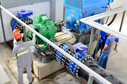  CAXIAS DO SUL, RS, BRASIL - 08/04/2014 - Samae realiza o primeiro teste de bombeamento de água no Sistema MarrecasIndexador:                                 