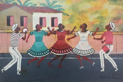 Exposição Artistas Consagrados, em cartaz na Galeria Arte Quadros. Na foto, obra de Heitor dos Prazeres