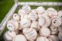 Colorado Rockies v Miami MarlinsMIAMI, FL - MARCH 28: A detailed view of the MLB batting practice baseballs prior to the Opening Day game between the Miami Marlins and the Colorado Rockies at Marlins Park on March 28, 2019 in Miami, Florida.   Mark Brown/Getty Images/AFPEditoria: SPOLocal: MiamiIndexador: Mark BrownSecao: BaseballFonte: GETTY IMAGES NORTH AMERICAFotógrafo: STR