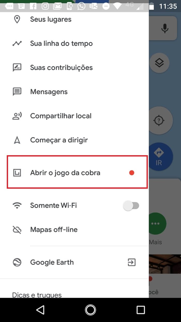 Google Maps - Jogo da Cobra