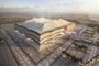 A rendered look at Al Bayt stadium no Qatar Catar