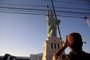  CAXAIS DO SUL, RS, BRASIL (10/04/2019)Réplica da Estátua da Liberdade da Havan é instalada em Caxias. (Antonio Valiente/Agência RBS)