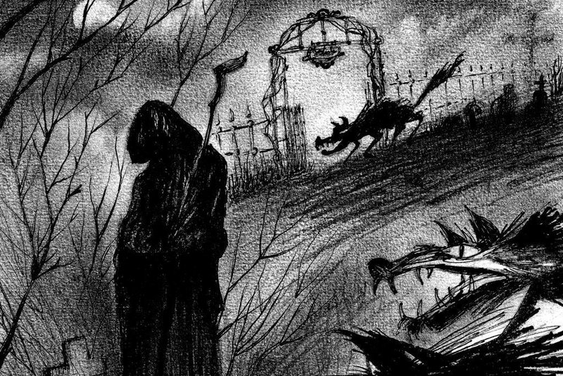Ilustração de Ernani Carraro que estará no livro O Hedeiro da Sepultura.