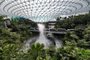 Newly built Changi Jewel complex at the Changi international airport is pictured during a media preview in Singapore on April 11, 2019. (Photo by Roslan RAHMAN / AFP)