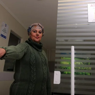 CAXIAS DO SUL, RS, BRASIL, 08/04/2019 - Pacientes com câncer atendidos pelo SUS elogiam atendimento e tratamento dispesados por médicos e funcionários do Hospital Geral. NA FOTO: Sinara Borges Andreatta. (Marcelo Casagrande/Agência RBS)