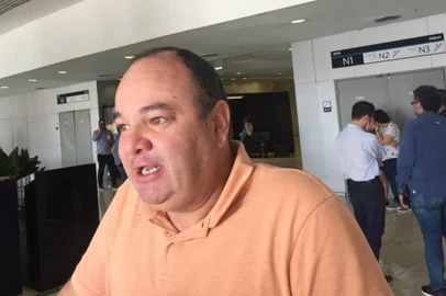 Vice-presidente do Inter, João Patrício Hermann, no velório de Antônio Carlos Verardi, na Arena do Grêmio