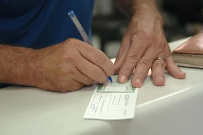 Filas no cartório eleitoral em Chapecó.