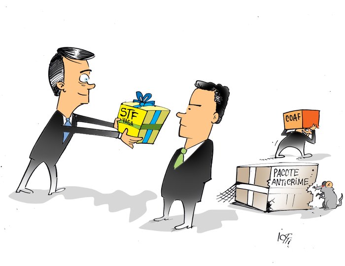 Resultado de imagem para bolsonaro e moro charges"