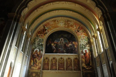  CAXIAS DO SUL, RS, BRASL  (19/05/2015) Pinturas de Aldo Locatelli. Igreja de São Pelegrino exibe as pinturas do italiano Aldo Locatelli. Locatelli 2015. Cem Anos de Aldo Locatelli. (Roni Rigon/Pioneiro)