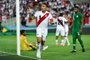 Peru's forward Paolo Guerrero celebrates after scoring a goal during an international friendly football match between Saudi Arabia and Peru at Kybunpark stadium in St. Gallen on June 3, 2018. / AFP PHOTO / Fabrice COFFRINI