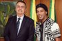 Presidente Jair Bolsonaro (PSL) recebeu nesta segunda-feira a visita de Ronaldinho Gaúcho, no Palácio do Planalto.