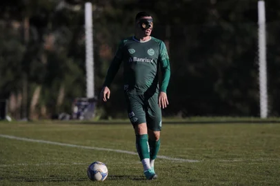  CAXIAS DO SUL, RS, BRASIL (05/06/2019)Último treino do Juventude antes de viajar para Tombos, MG. Na foto, zagueiro Sidimar. (Antonio Valiente/Agência RBS)