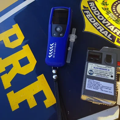 Novos aparelhos de bafômetro utilizados pela Polícia Rodoviária Federal