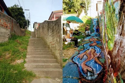 Escadaria no bairro Belo Horizonte