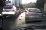 Congestionamento de veículos na Rua Tronca, em Caxias do Sul.