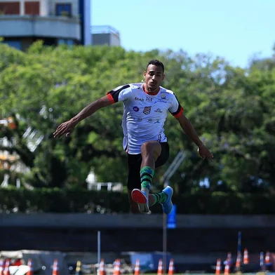  PORTO ALEGRE, RS, BRASIL - Destaques do esporte gaúcho de 2018. Entrevista com Almir Júnior, atleta do salto triplo.Indexador: Jeff Botega