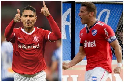 Montagem de Paolo Guerrero e Gonzalo Bergessio para o Mano a Mano da Libertadores