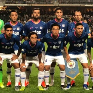 Kitchee dos gaúchos Lucas Silva e Cleiton enfrentou o Manchester City