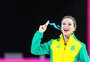 Bruna Wurts sobe no lugar mais alto do pódio na patinação artística no Pan de Lima