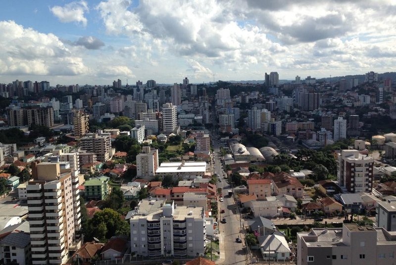 Vista aérea de Bento Gonçalves, desempenho sócioeconômico
