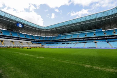  PORTO ALEGRE, RS, BRASIL, 13/08/2019: Situação do gramado da Arena do Grêmio. (Foto: Omar Freitas / Agência RBS)Indexador: NGS