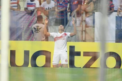 Inter enfrenta o Fortaleza, no Castelão,  pela 15ª rodada do Brasileirão. Comemoração do gol do Wellington Silva