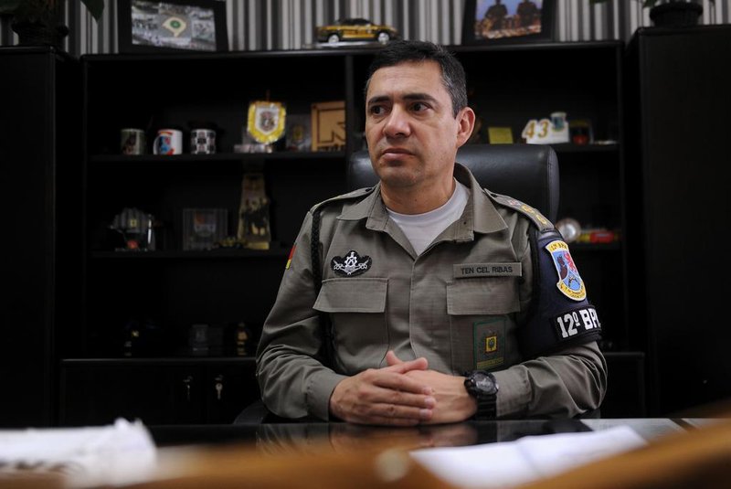  CAXIAS DO SUL, RS, BRASIL, 21/03/2019 - Comandante do 12º BPM, tenente-coronel Jorge Émerson Ribas. (Marcelo Casagrande/Agência RBS)