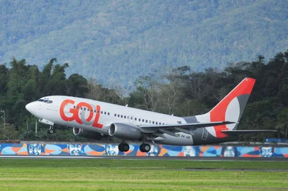  JOINVILLE,SC,BRASIL,01-10-2017.Aeroporto de Joinville - Lauro Carneiro de Loyola,Vôo Gol.(Foto:Salmo Duarte/A Notícia)