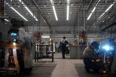  CAXIAS DO SUL, RS, BRASIL 07/02/2019Marcopolo apresenta o novo centro de fabricação, local é o mesmo que pegou fogo no ano de 2017. (Felipe Nyland/Agência RBS)