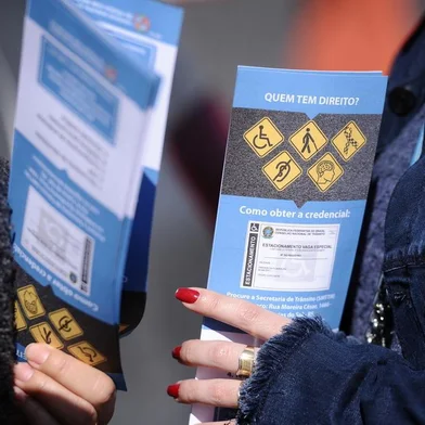  CAXIAS DO SUL, RS, BRASIL (26/08/2019)Semana Municipal da Pessoa com Deficiência segue até o dia 28, em Caxias. Nesta segunda (26) foram aplicadas Multas Morais para conscientização de motoristas. (Antonio Valiente/Agência RBS)