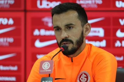  PORTO ALEGRE, RS, BRASIL, 05/09/2019- Coletiva com o jogador Uendel. (FOTOGRAFO: MATEUS BRUXEL / AGENCIA RBS)