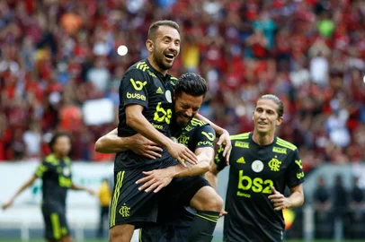 AVAI-FLAMENGOBrasilia (DF), 07/09/2019 - Avai x Flamengo - Gol de Pablo Mari - Partida entre Avai x Flamengo, valida pela 18Âº rodada do Campeonato Brasileiro, realizada no Estadio Nacional Brasilia, na tarde deste sabado, 07. (Foto: Osvaldo Lima/Photo Premium/Lancepress!) Editoria: SPOLocal: BrasiliaIndexador: Osvaldo LimaFonte: Photo PremiumFotógrafo: Osvaldo Lima