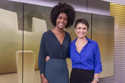 Sandra Annenberg passa apresentação do Jornal Hoje para Maju Coutinho