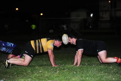  CAXIAS DO SUL, RS, BRASIL, 10/09/2019. O Serra Gaúcha Rugby estreia em casa neste fim de semana no Super 13, o campeonato brasileiro da modalidade. A equipe realizou treinamento no Estádio Municipal de Caxias do Sul. (Porthus Junior/Agência RBS)