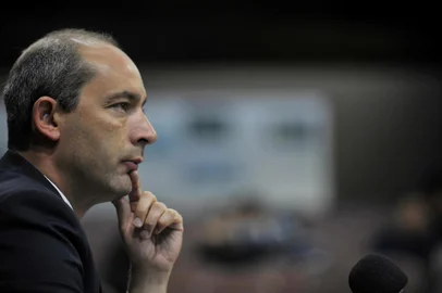  CAXIAS DO SUL, RS, BRASIL, 03/09/2019Votação do 6º pedido de Impeachment do prefeito Daniel Guerra na Câmara municipal . O pedido foi negado por maioria dos votos. Vereador Rodrigo Beltrão do PT  (Lucas Amorelli/Agência RBS)