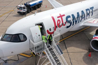 Avião da companhia aérea JetSMART