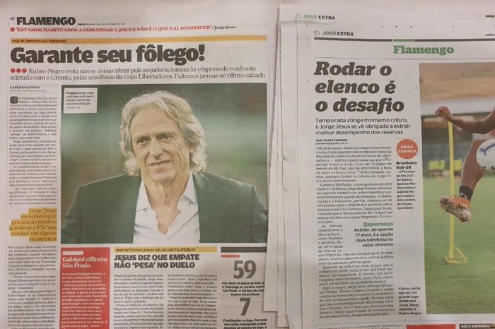 Imprensa carioca fala sobre cansaço do Flamengo antes da decisão do Grêmio