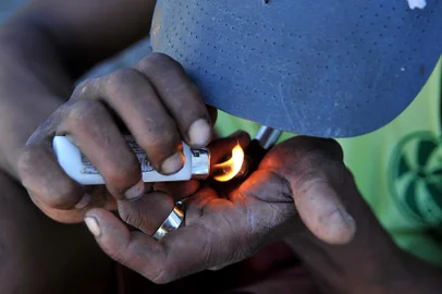  CAXIAS DO SUL, RS, BRASIL. (22/01/2019)Usuários de crack no bairro Primeiro de Maio em Caxias do Sul. (Antonio Valiente/Agência RBS)
