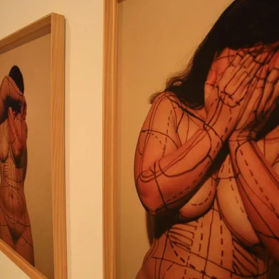  PORTO ALEGRE - RS - BR - 18.10.2019Exposição Estratégias do Feminino no Farol Santander.Marcela Tiboni, SP/SP-1982.    Estudo para desenho de corpo feminino, 2006.FOTÓGRAFO: TADEU VILANI AGÊNCIA RBS Editoria Segundo Caderno