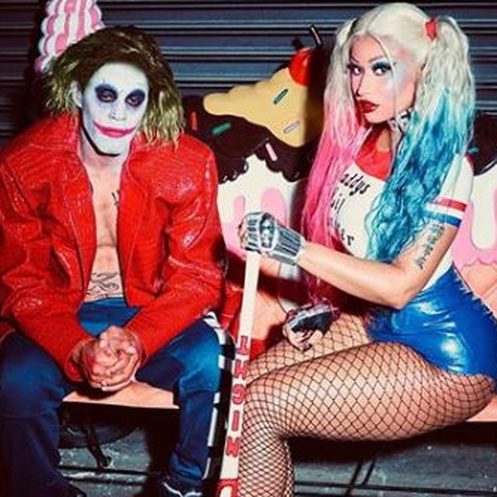 Nicki Minaj e Kenneth Petty se fantasiam de Arlequina e Coringa para o  Halloween